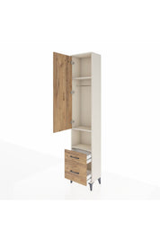 Arges Dolap 3 Raflı 2 Çekmeceli Tek Askılı 44x30x221 - S28M085V3A