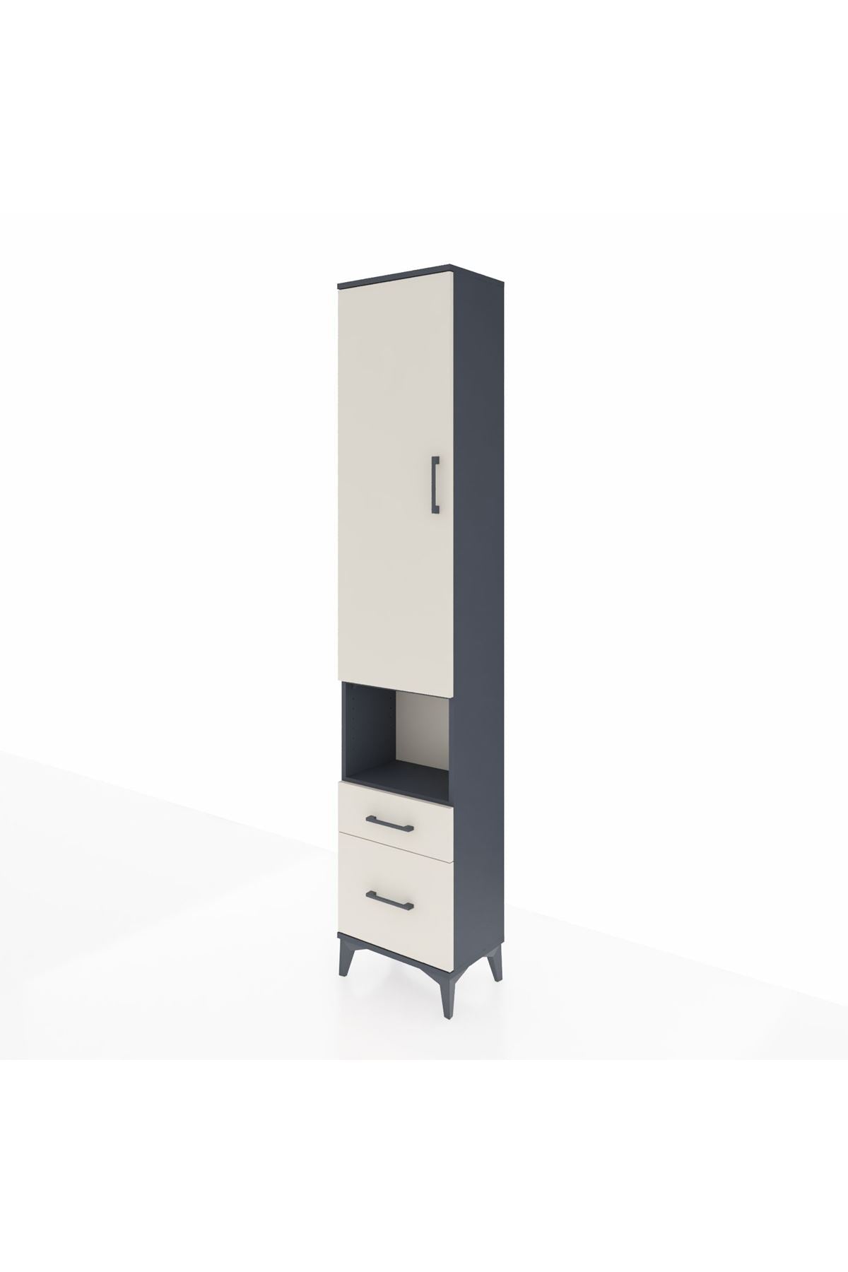Arges Dolap 3 Raflı 2 Çekmeceli Tek Askılı 44x30x221 - S28M085V4A