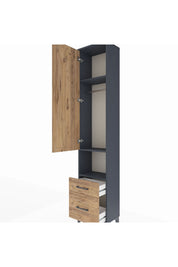 Arges Dolap 3 Raflı 2 Çekmeceli Tek Askılı 44x30x221 - S28M085V6A