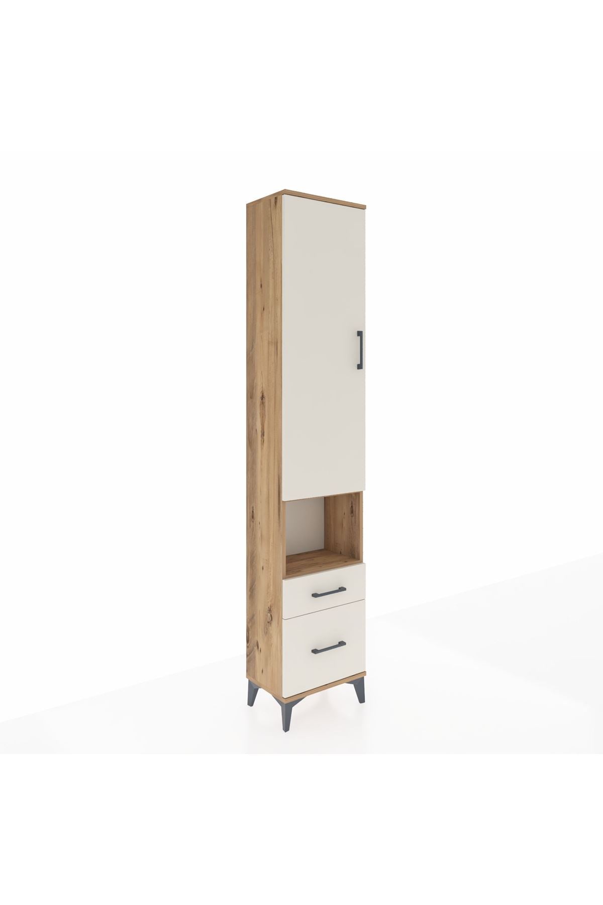 Arges Dolap 3 Raflı 2 Çekmeceli Tek Askılı 44x30x221 - S28M085V7A