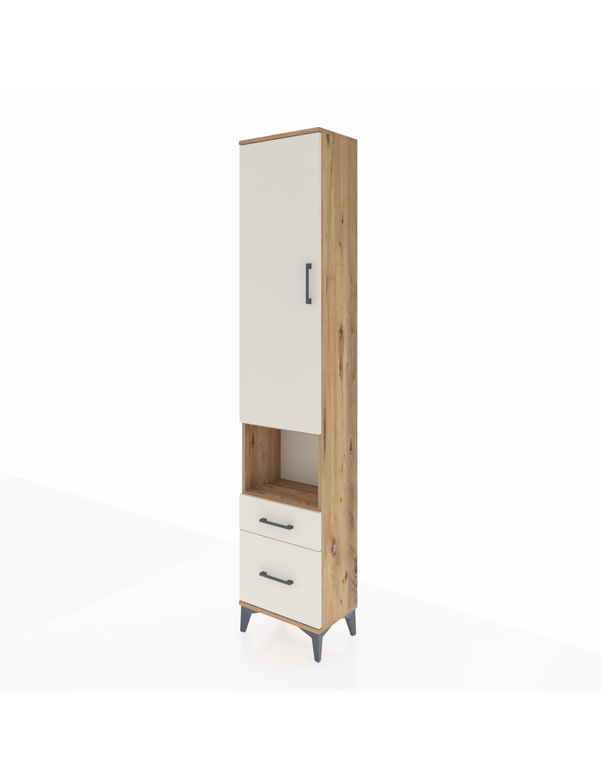 Arges Dolap 3 Raflı 2 Çekmeceli Tek Askılı 44x30x221 - S28M085V7A