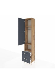 Arges Dolap 3 Raflı 2 Çekmeceli Tek Askılı 44x30x221 - S28M085V8A