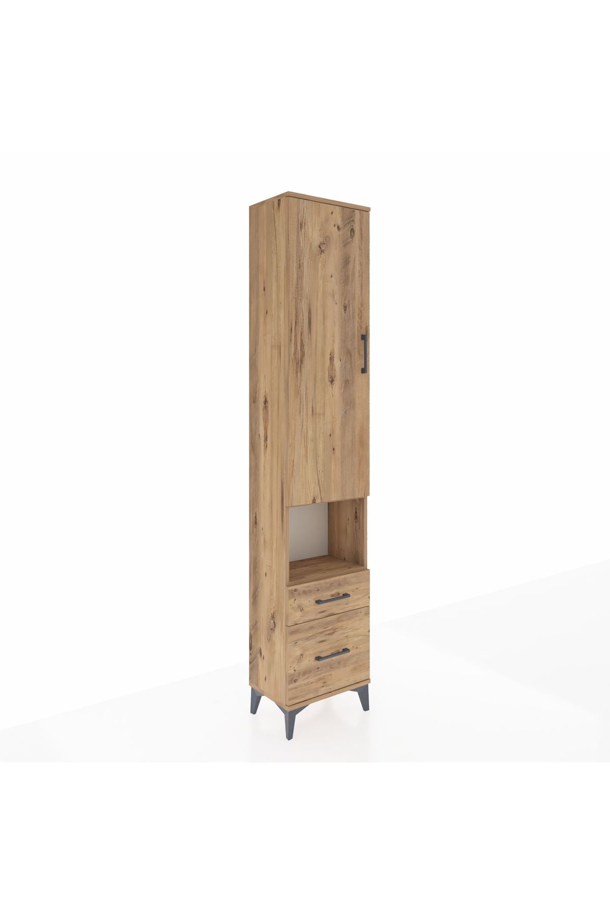 Arges Dolap 3 Raflı 2 Çekmeceli Tek Askılı 44x30x221 - S28M085V9A