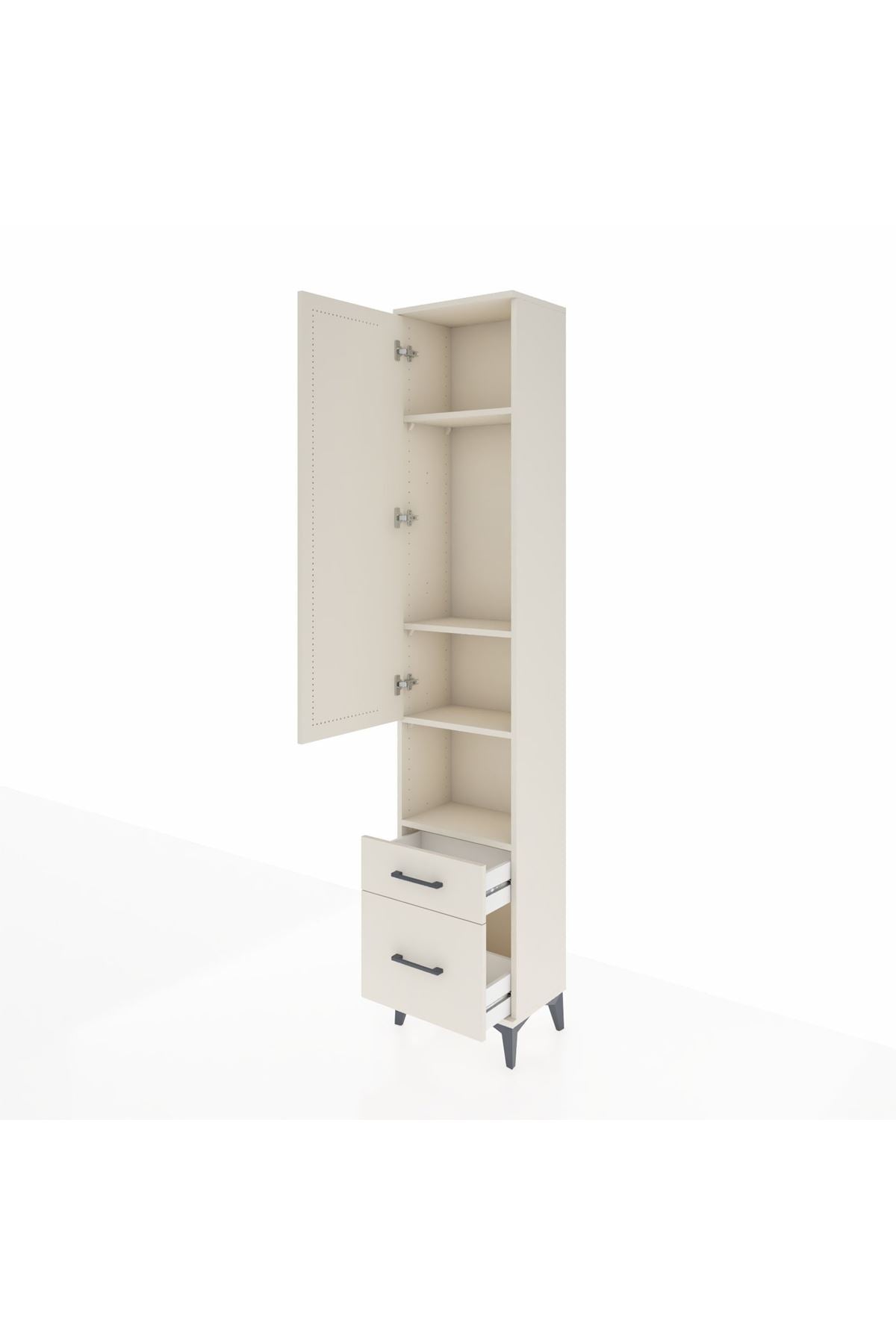 Arges Dolap 4 Raflı 2 Çekmeceli Tek Kapaklı 44x30x221 - S28M086V1A