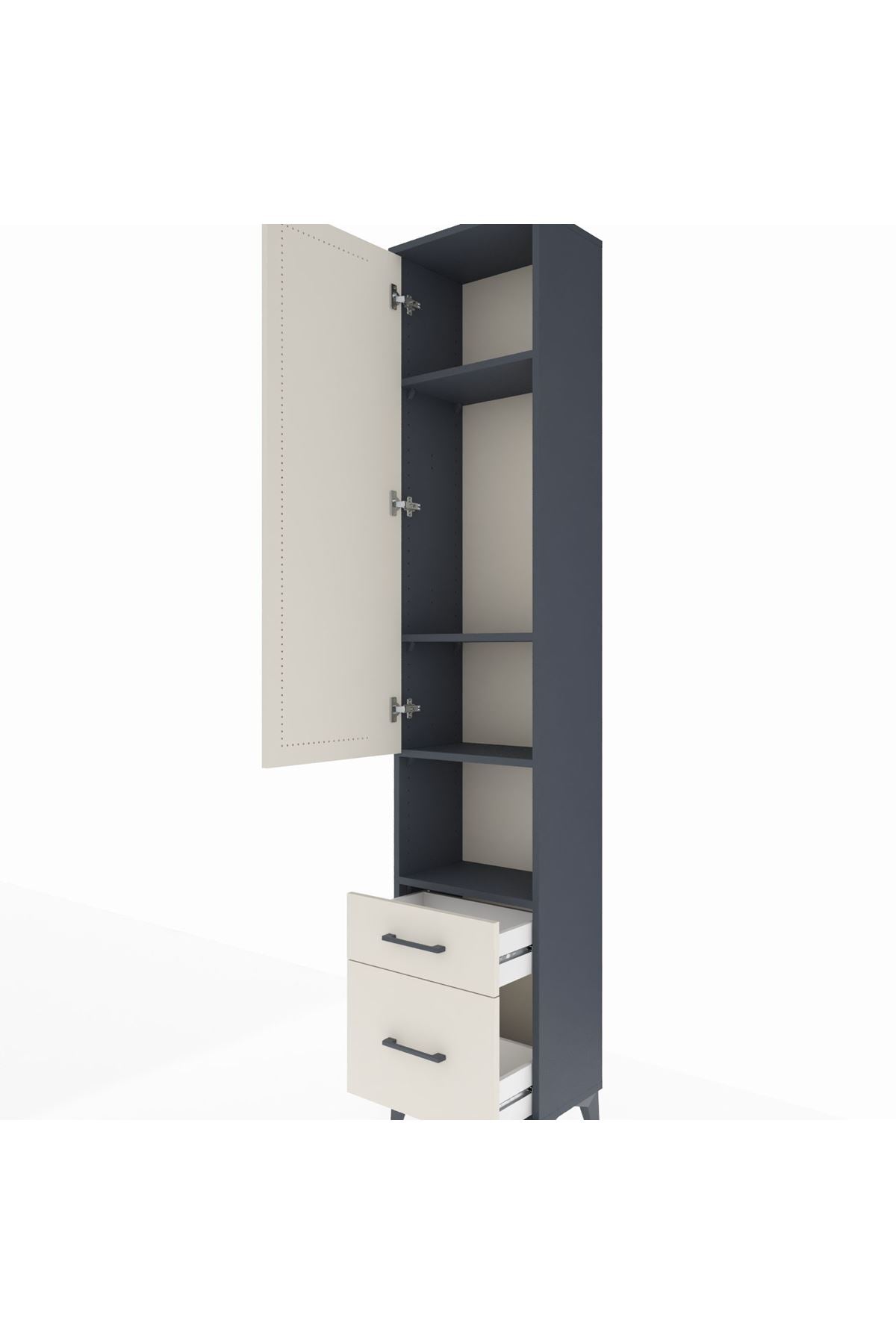 Arges Dolap 4 Raflı 2 Çekmeceli Tek Kapaklı 44x30x221 - S28M086V4A