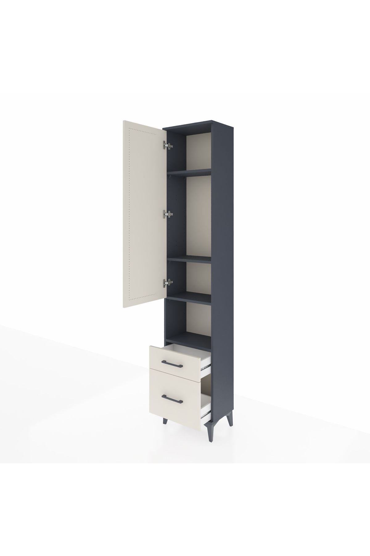 Arges Dolap 4 Raflı 2 Çekmeceli Tek Kapaklı 44x30x221 - S28M086V4A