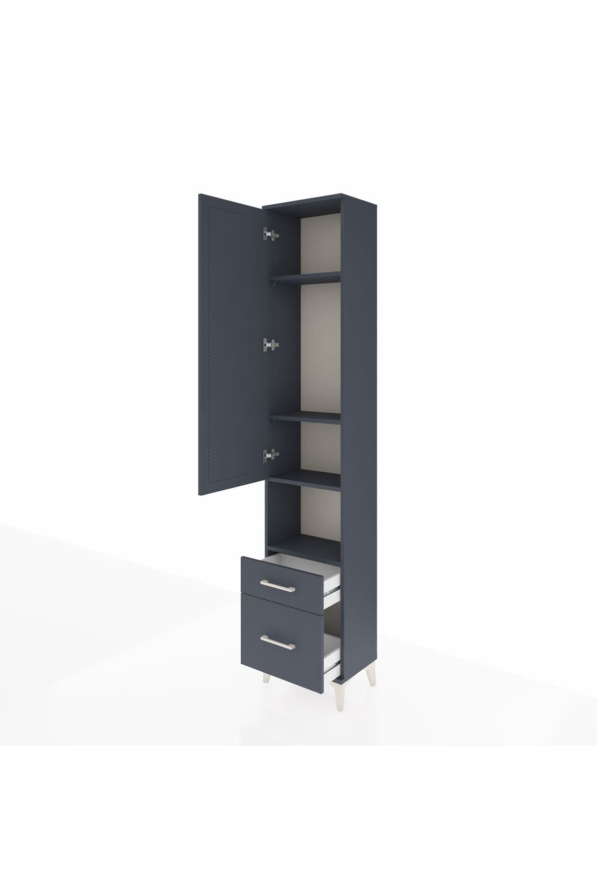 Arges Dolap 4 Raflı 2 Çekmeceli Tek Kapaklı 44x30x221 - S28M086V5A