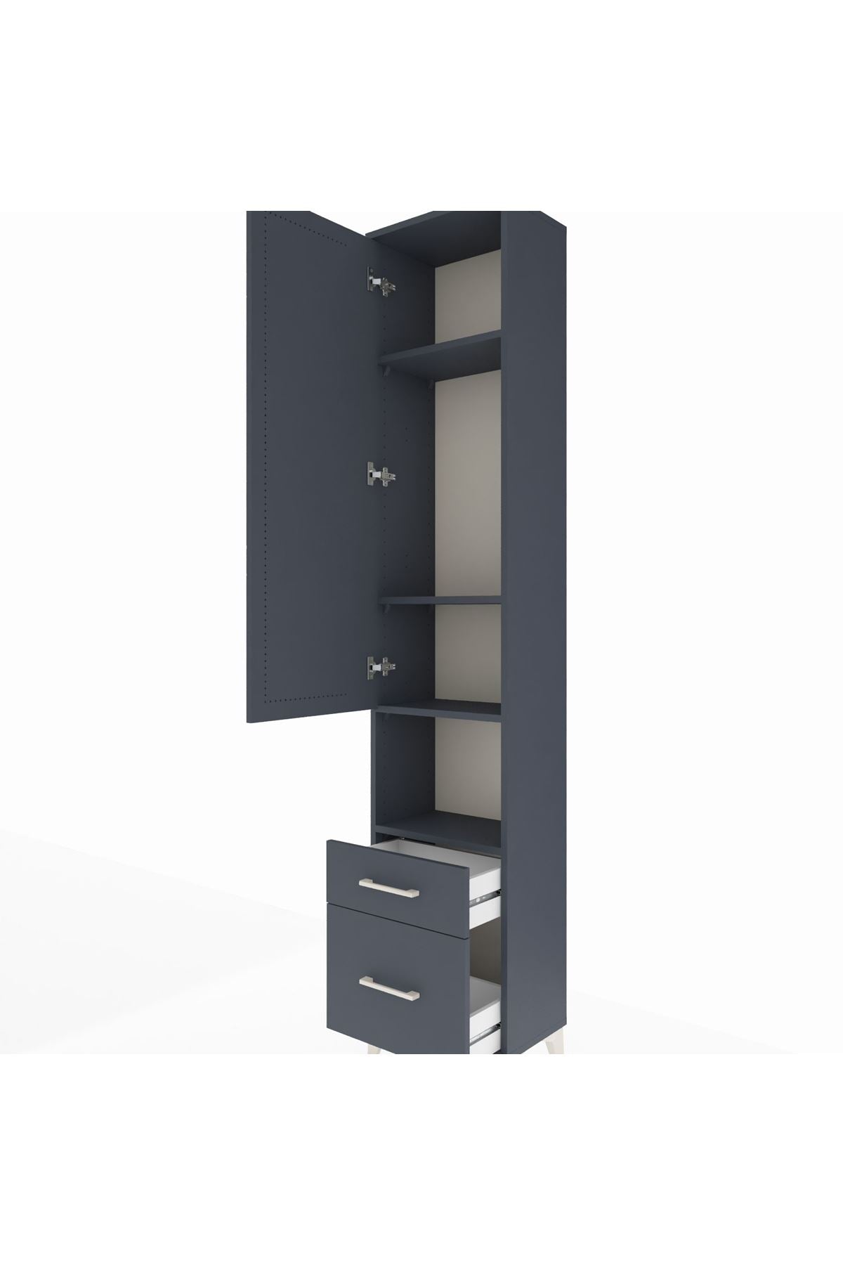 Arges Dolap 4 Raflı 2 Çekmeceli Tek Kapaklı 44x30x221 - S28M086V5A