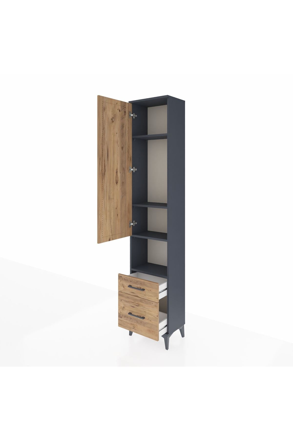 Arges Dolap 4 Raflı 2 Çekmeceli Tek Kapaklı 44x30x221 - S28M086V6A
