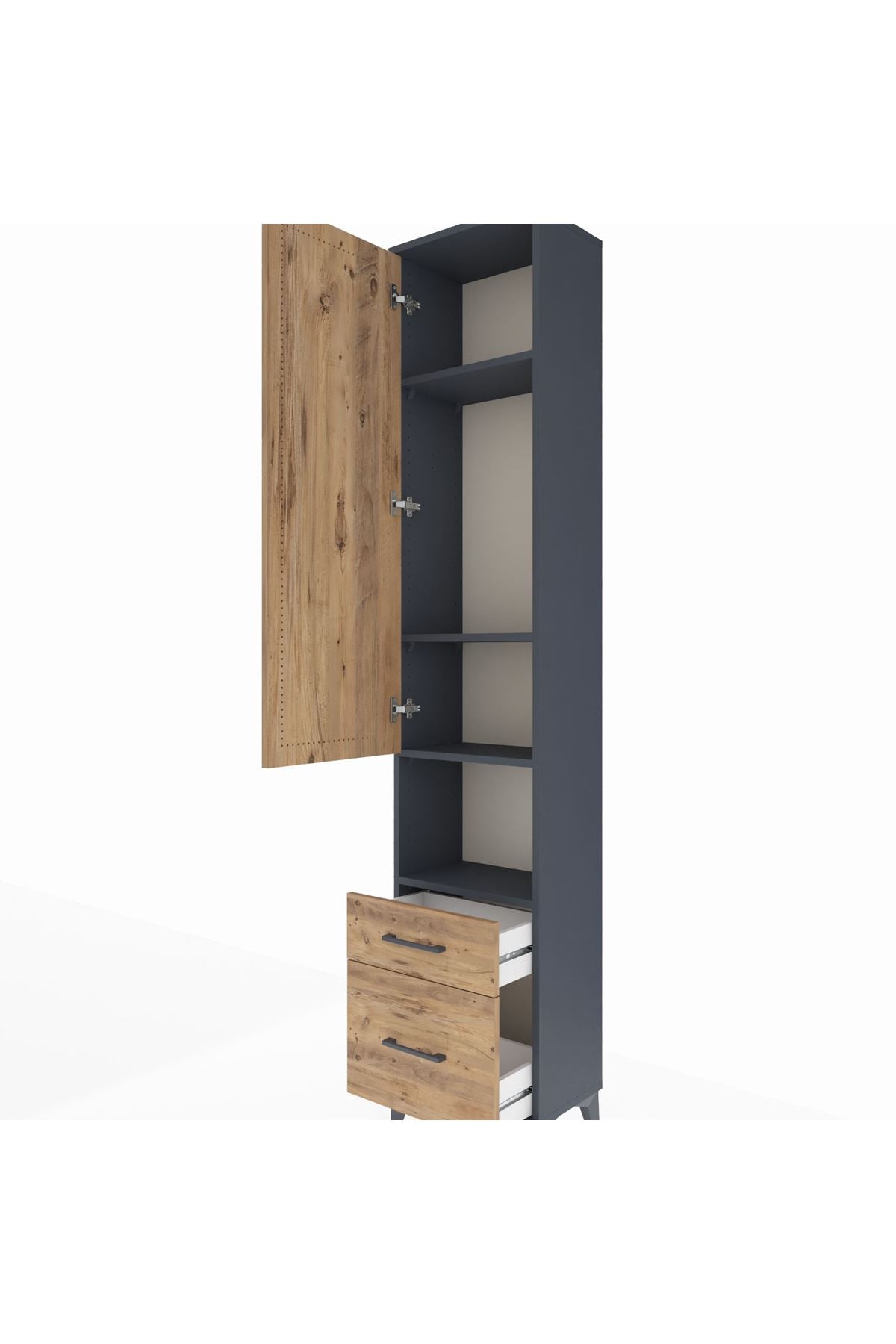Arges Dolap 4 Raflı 2 Çekmeceli Tek Kapaklı 44x30x221 - S28M086V6A