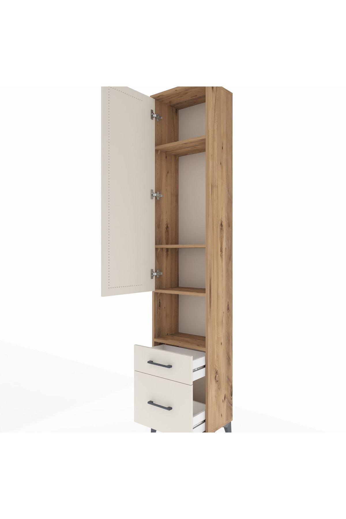 Arges Dolap 4 Raflı 2 Çekmeceli Tek Kapaklı 44x30x221 - S28M086V7A