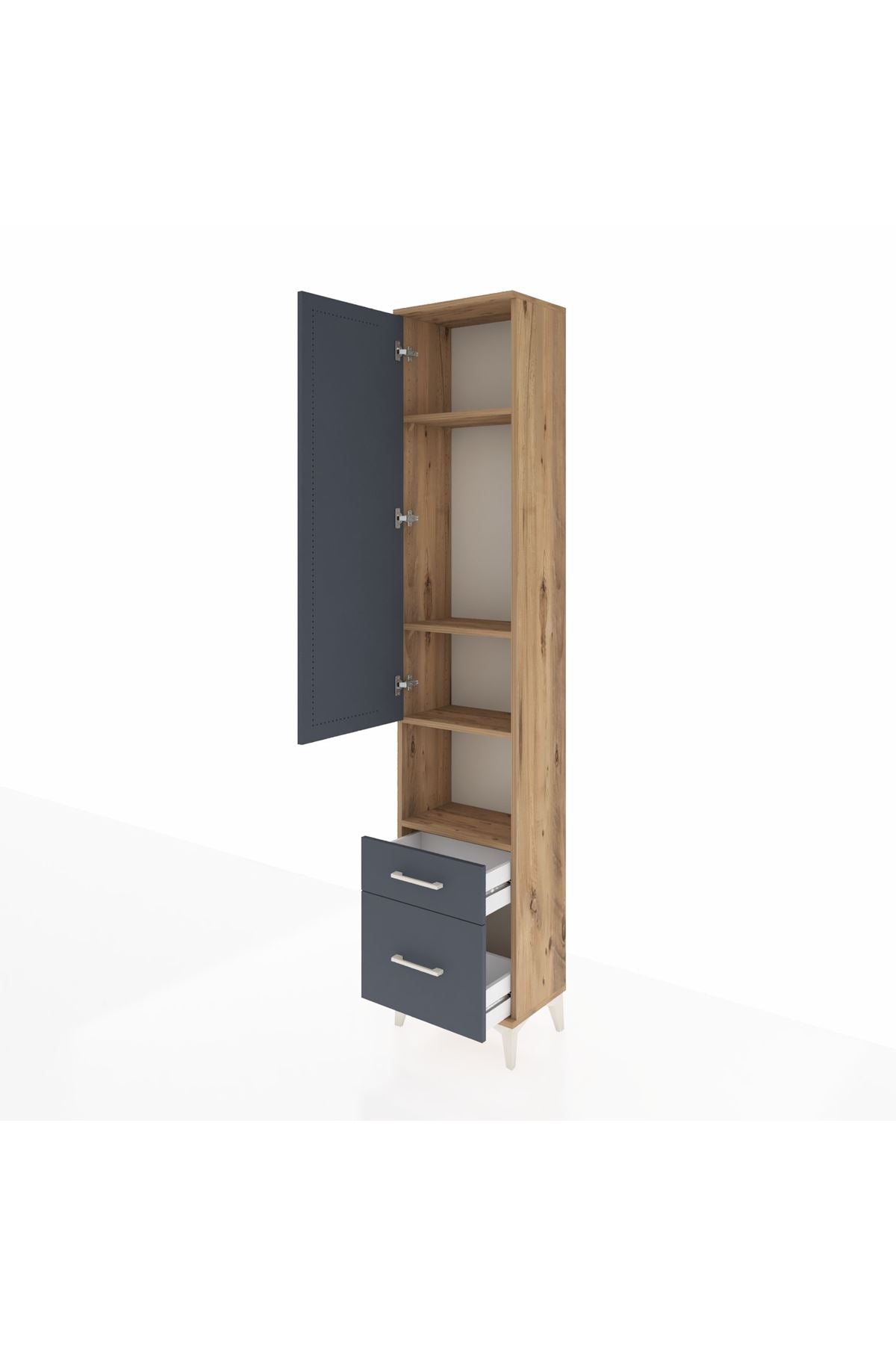 Arges Dolap 4 Raflı 2 Çekmeceli Tek Kapaklı 44x30x221 - S28M086V8A