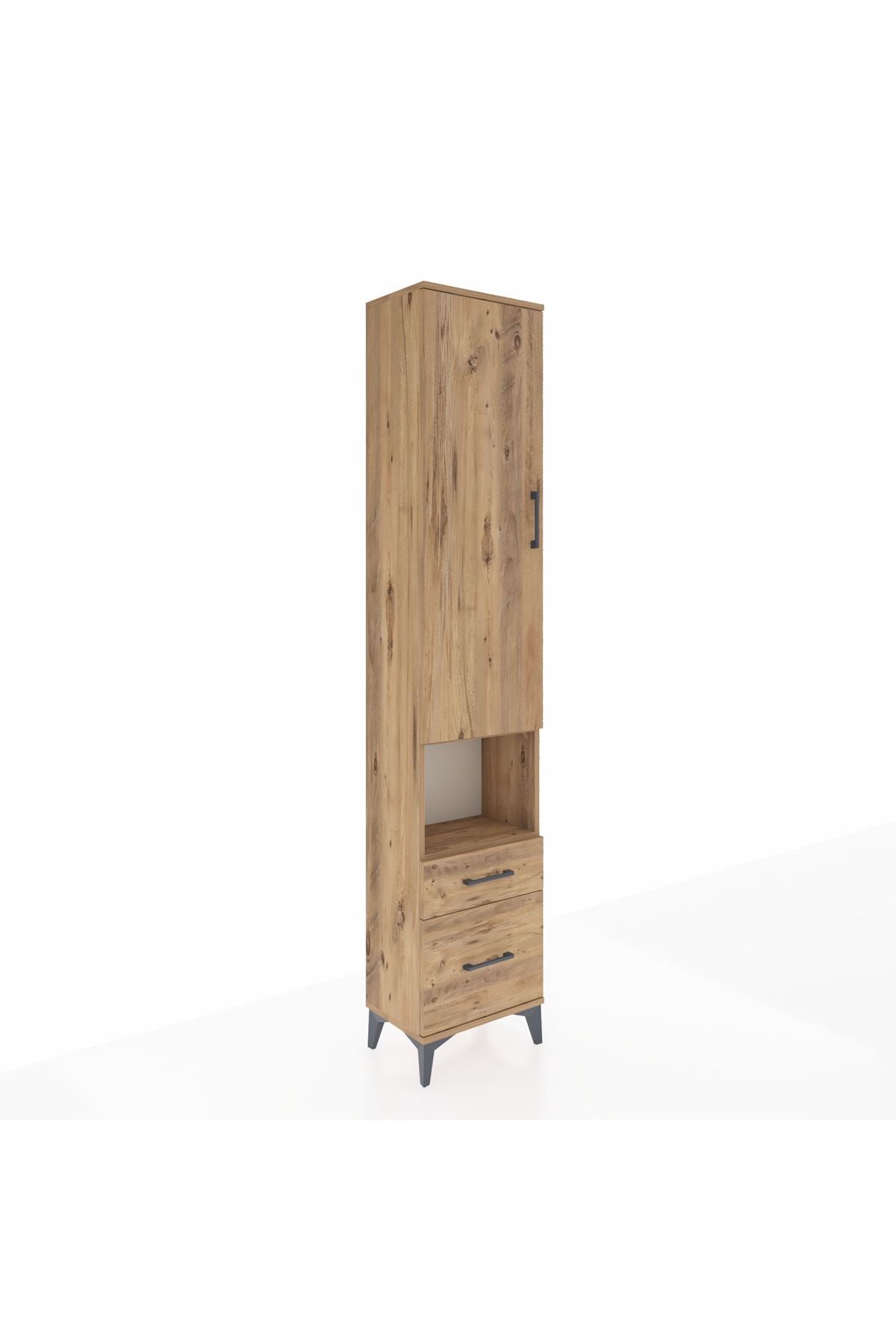 Arges Dolap 4 Raflı 2 Çekmeceli Tek Kapaklı 44x30x221 - S28M086V9A