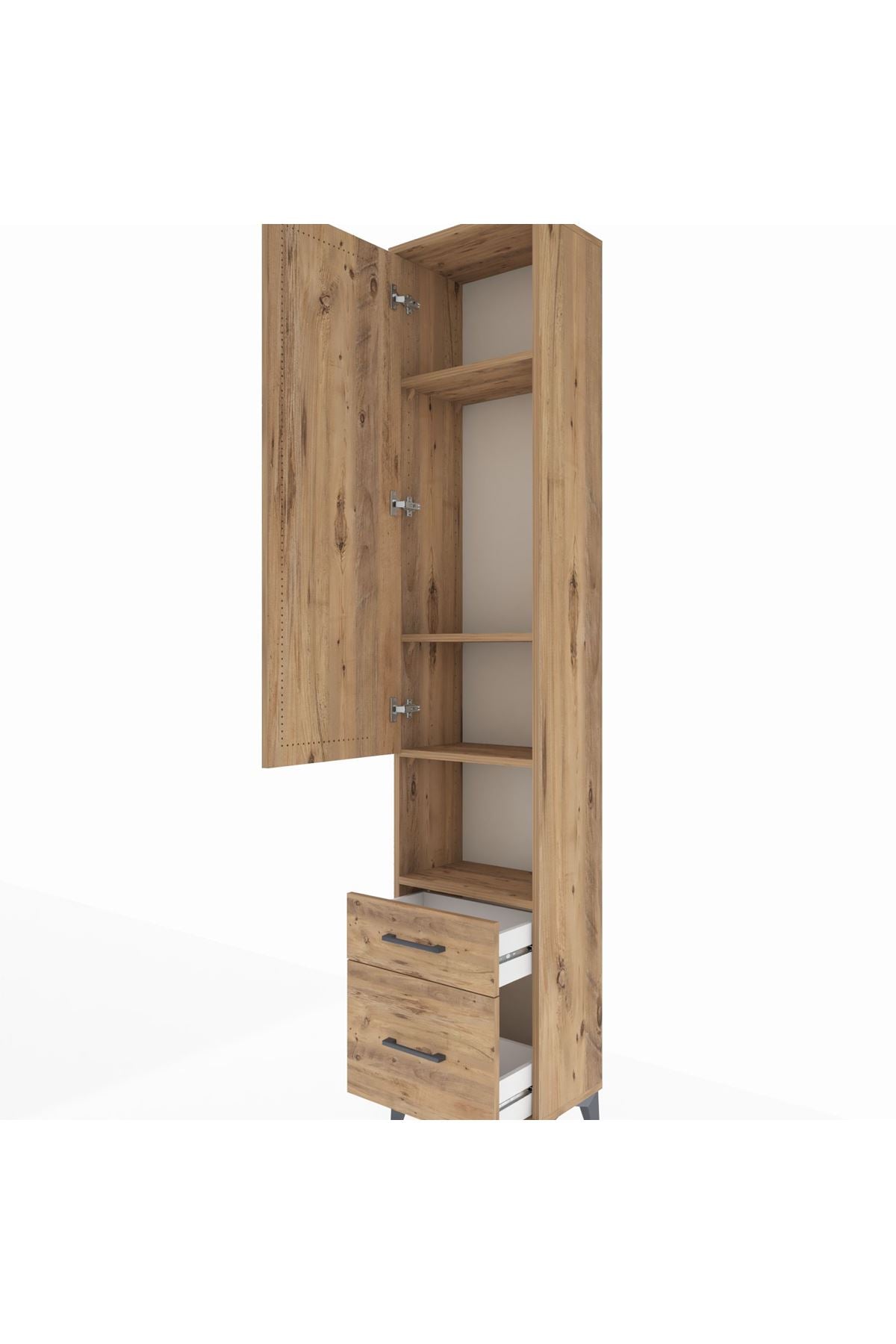 Arges Dolap 4 Raflı 2 Çekmeceli Tek Kapaklı 44x30x221 - S28M086V9A