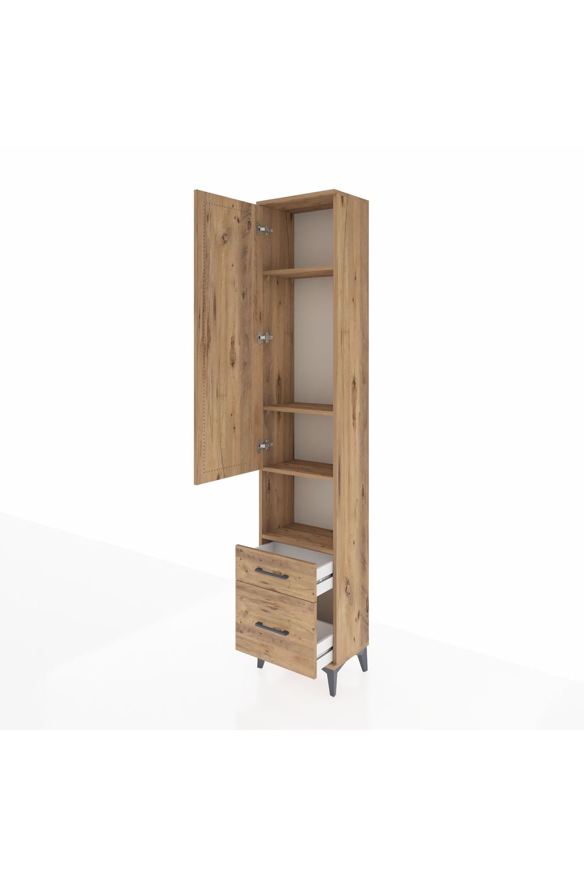 Arges Dolap 4 Raflı 2 Çekmeceli Tek Kapaklı 44x30x221 - S28M086V9A