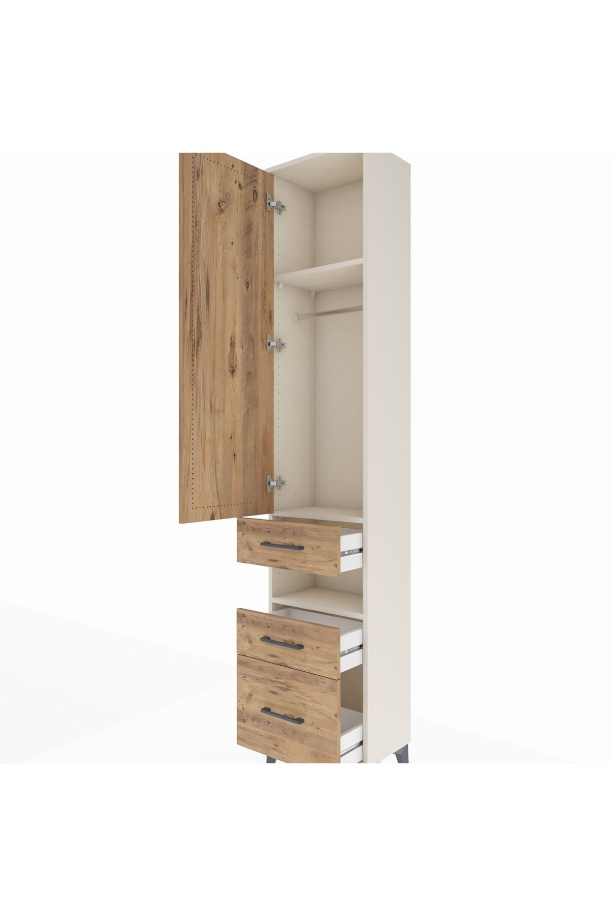 Arges Dolap 3 Raflı 3 Çekmeceli Tek Askılı 44x30x221 - S28M088V3A