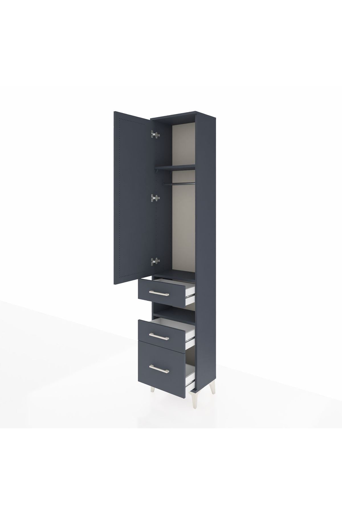 Arges Dolap 3 Raflı 3 Çekmeceli Tek Askılı 44x30x221 - S28M088V5A