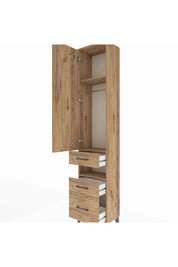 Arges Dolap 3 Raflı 3 Çekmeceli Tek Askılı 44x30x221 - S28M088V9A