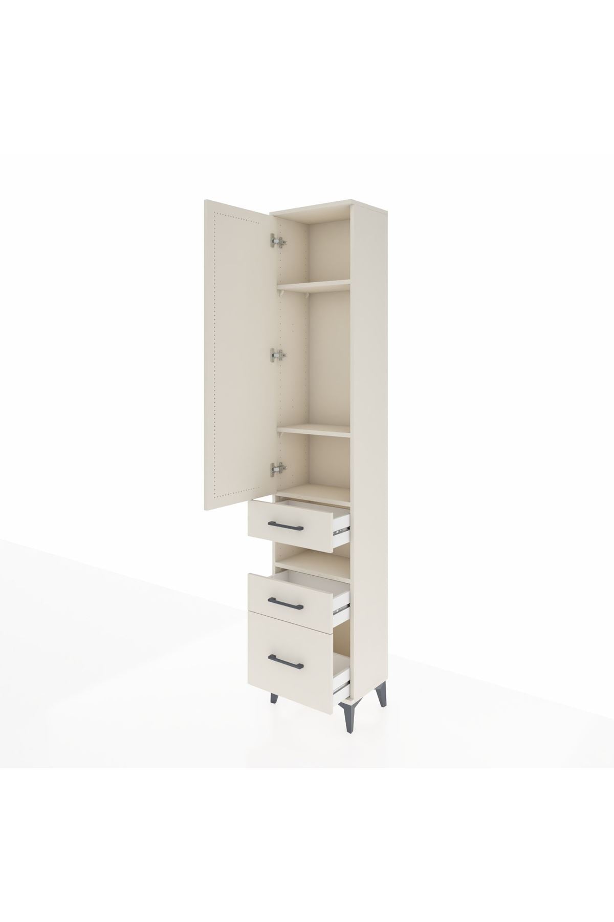 Arges Dolap 4 Raflı 3 Çekmeceli Tek Kapaklı 44x30x221 - S28M089V1A