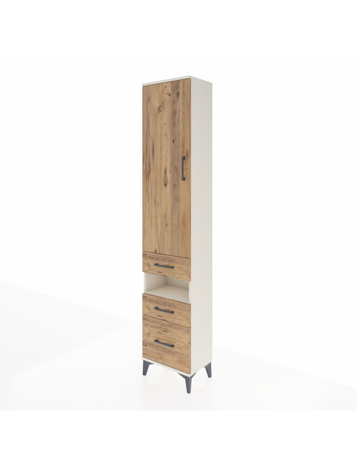 Arges Dolap 4 Raflı 3 Çekmeceli Tek Kapaklı 44x30x221 - S28M089V3A