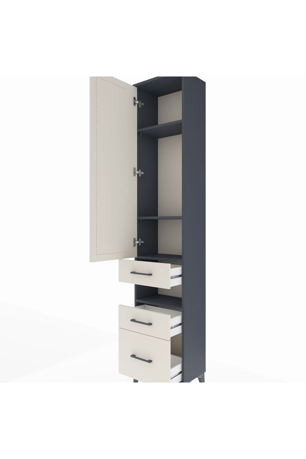 Arges Dolap 4 Raflı 3 Çekmeceli Tek Kapaklı 44x30x221 - S28M089V4A