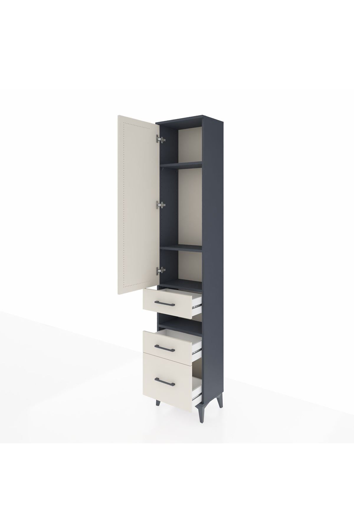 Arges Dolap 4 Raflı 3 Çekmeceli Tek Kapaklı 44x30x221 - S28M089V4A