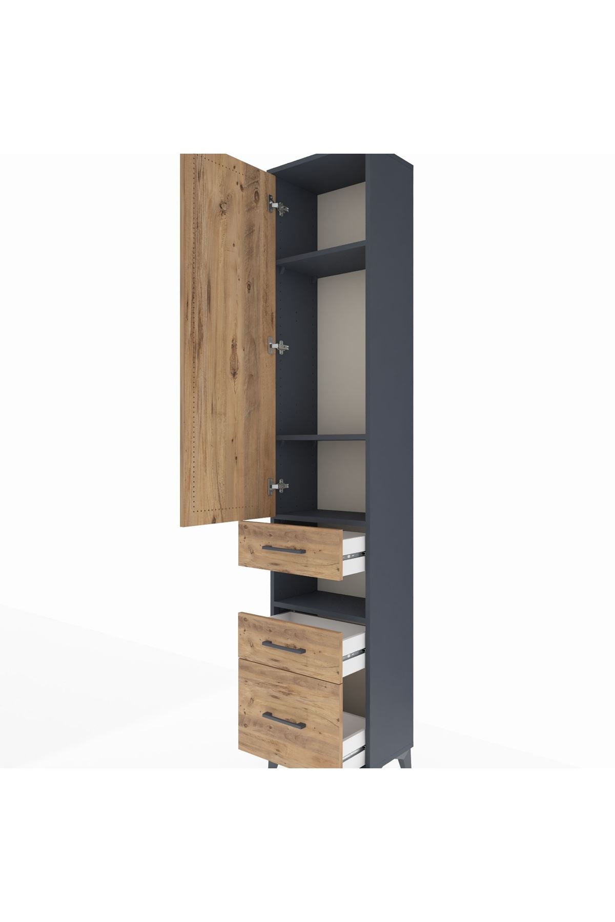 Arges Dolap 4 Raflı 3 Çekmeceli Tek Kapaklı 44x30x221 - S28M089V6A