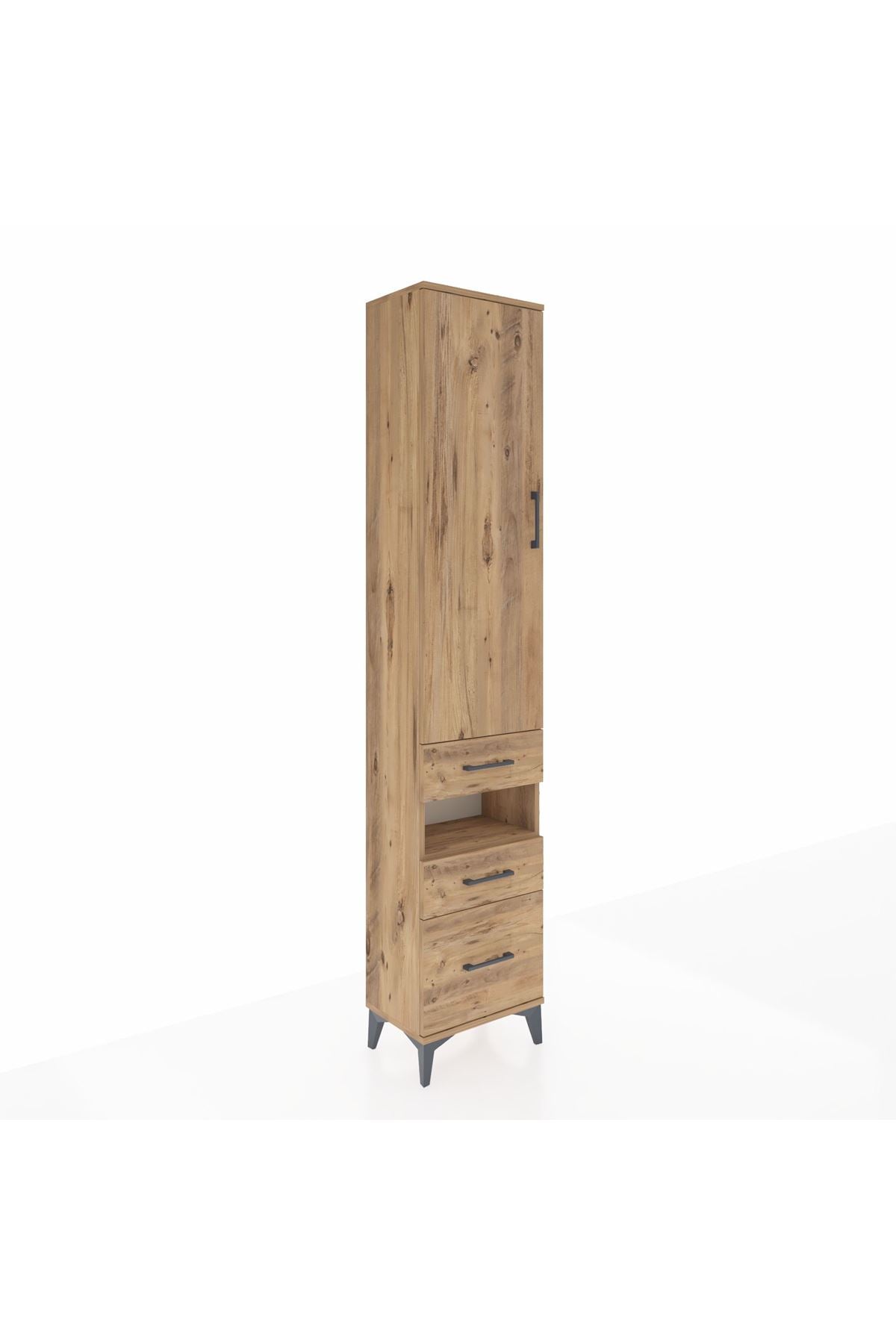 Arges Dolap 4 Raflı 3 Çekmeceli Tek Kapaklı 44x30x221 - S28M089V9A