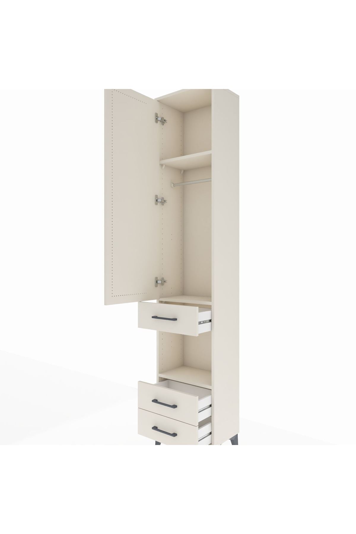 Arges Dolap 3 Raflı 3 Çekmeceli Tek Askılı 44x30x221 - S28M091V1A