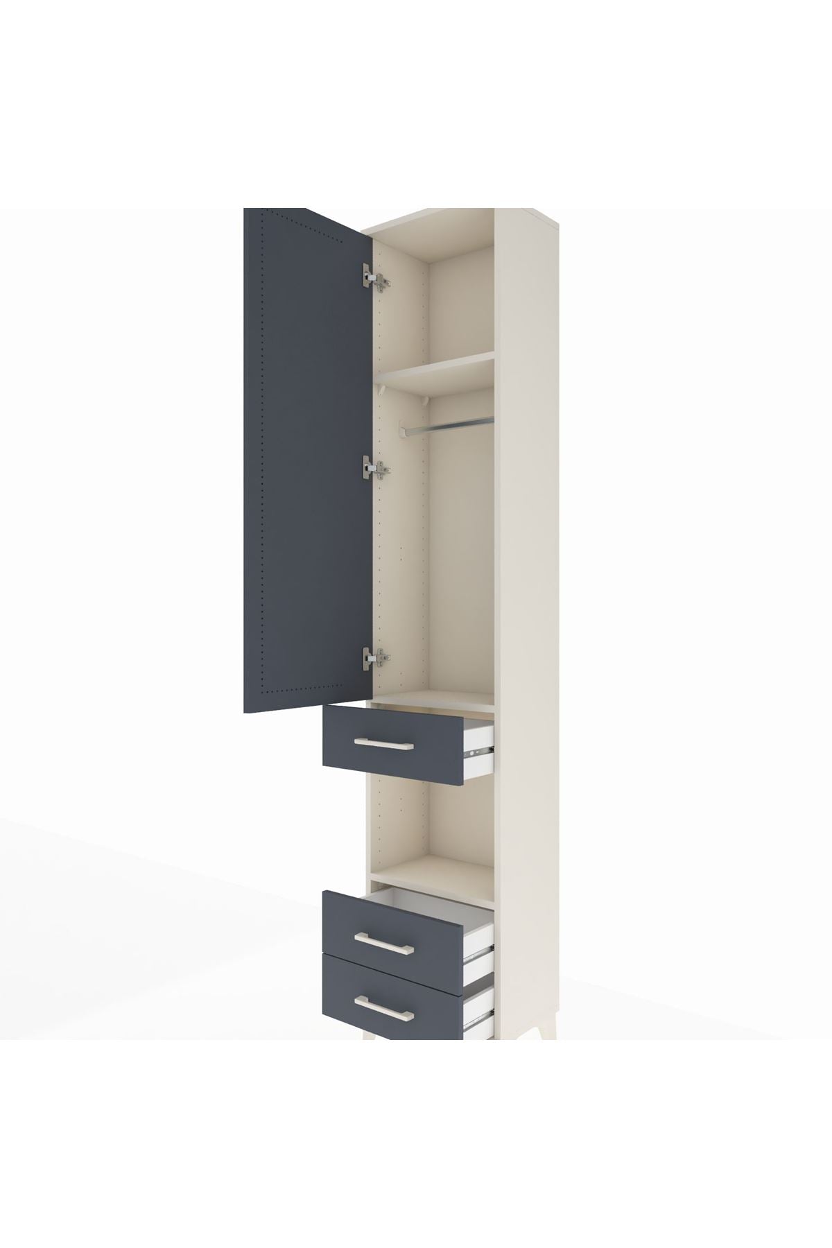 Arges Dolap 3 Raflı 3 Çekmeceli Tek Askılı 44x30x221 - S28M091V2A