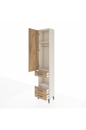 Arges Dolap 3 Raflı 3 Çekmeceli Tek Askılı 44x30x221 - S28M091V3A