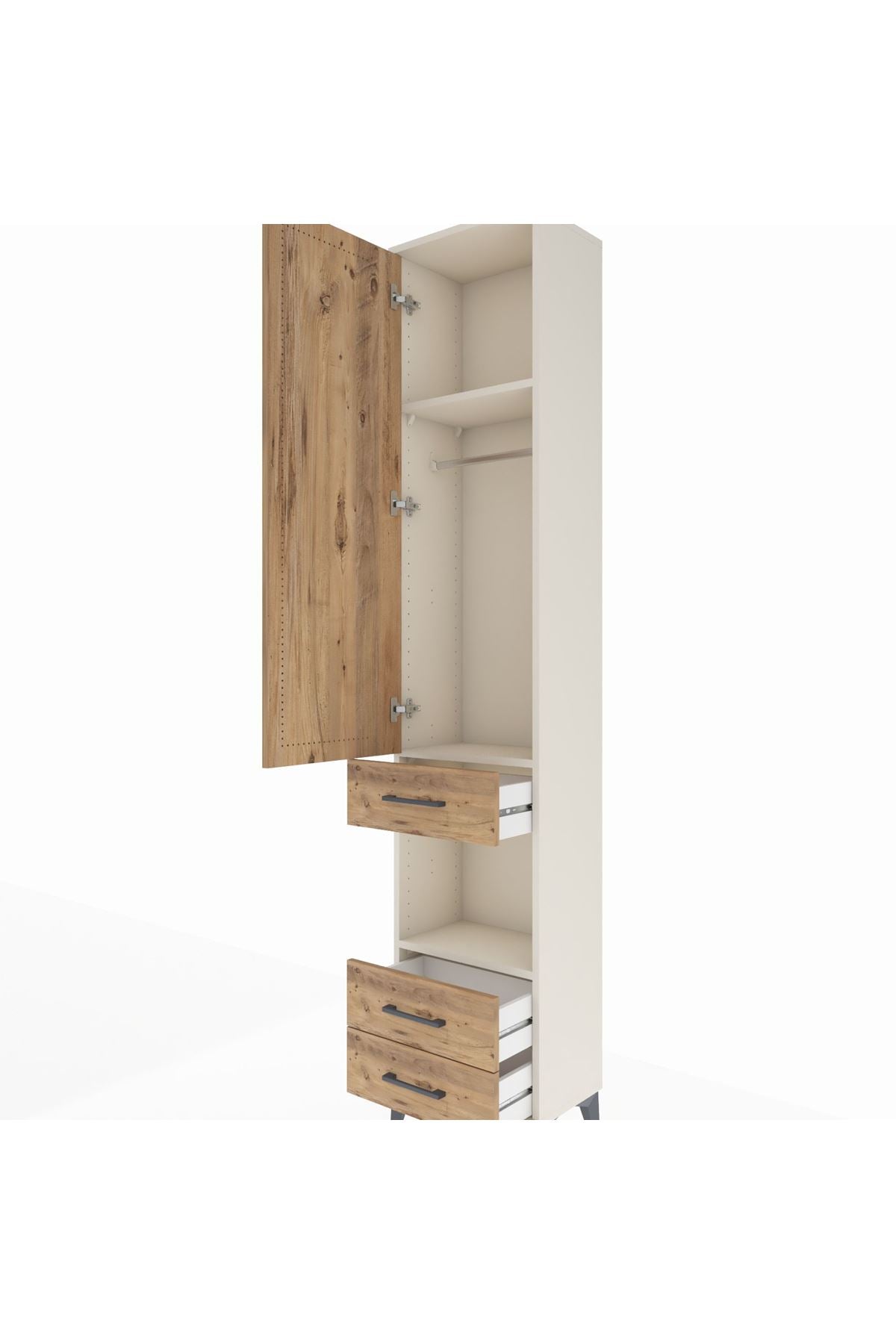 Arges Dolap 3 Raflı 3 Çekmeceli Tek Askılı 44x30x221 - S28M091V3A