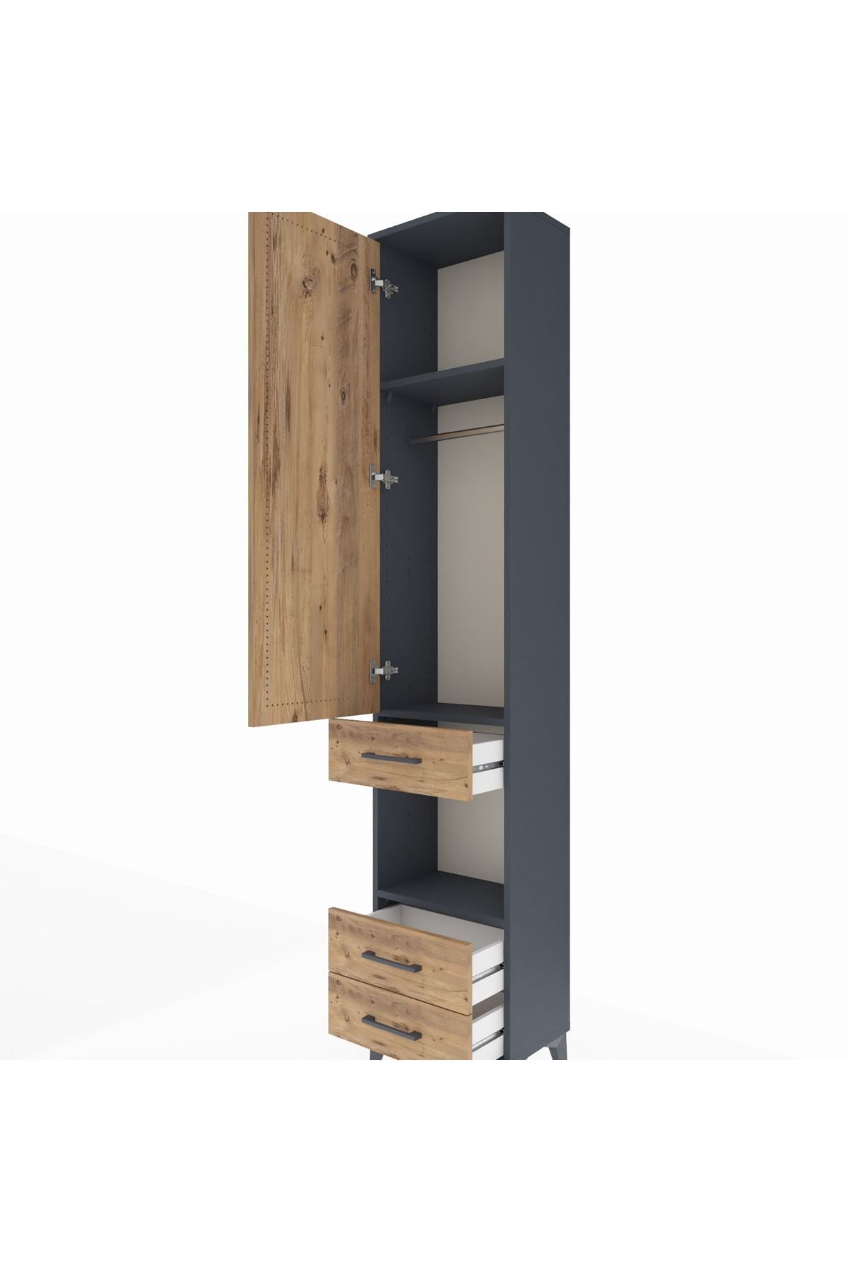 Arges Dolap 3 Raflı 3 Çekmeceli Tek Askılı 44x30x221 - S28M091V6A