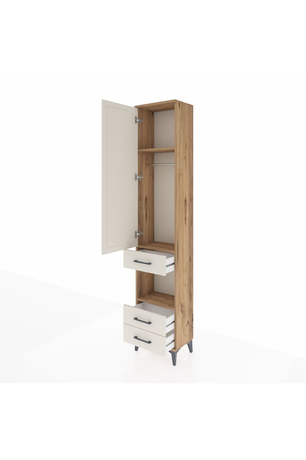 Arges Dolap 3 Raflı 3 Çekmeceli Tek Askılı 44x30x221 - S28M091V7A