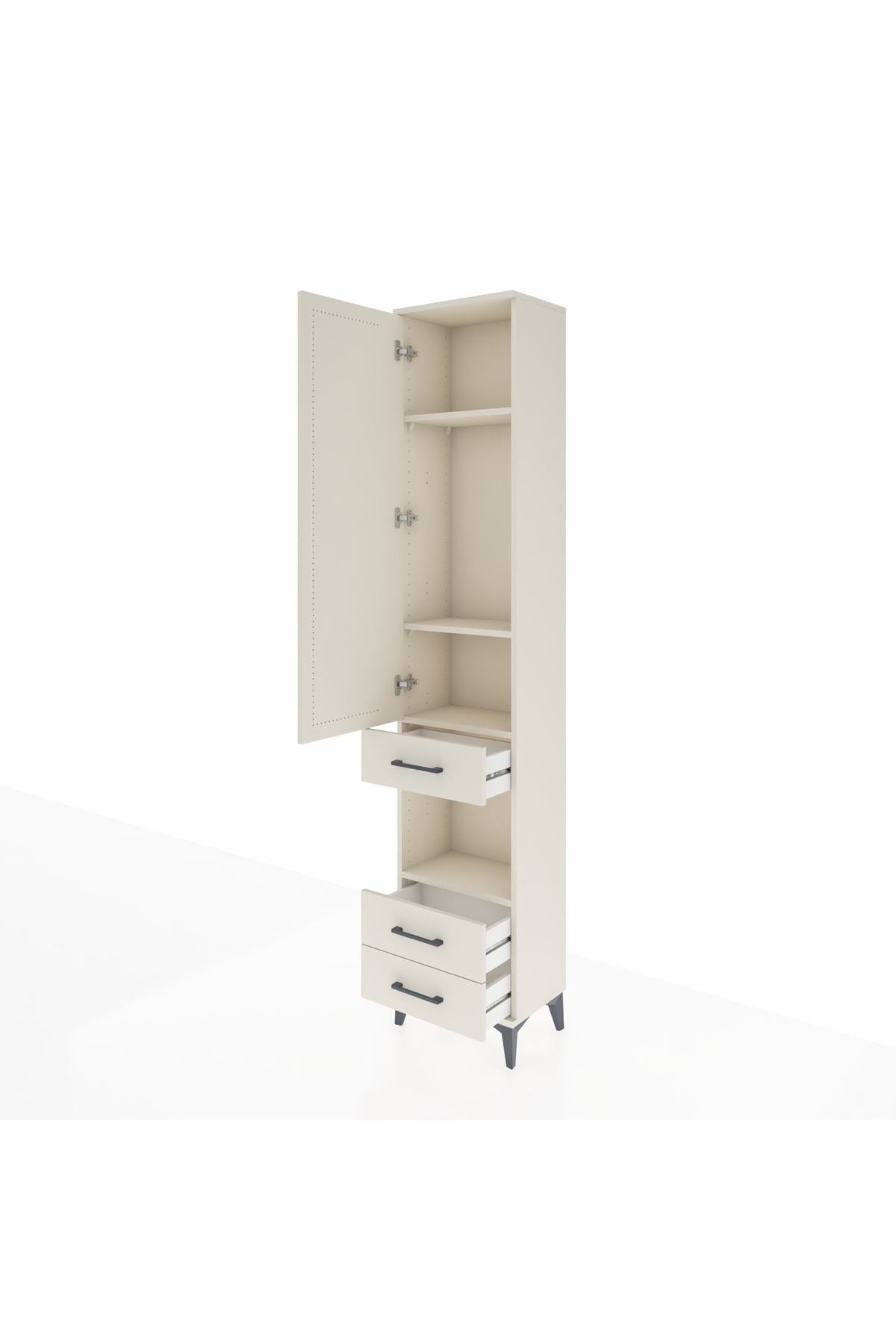 Arges Dolap 4 Raflı 3 Çekmeceli Tek Kapaklı 44x30x221 - S28M092V1A
