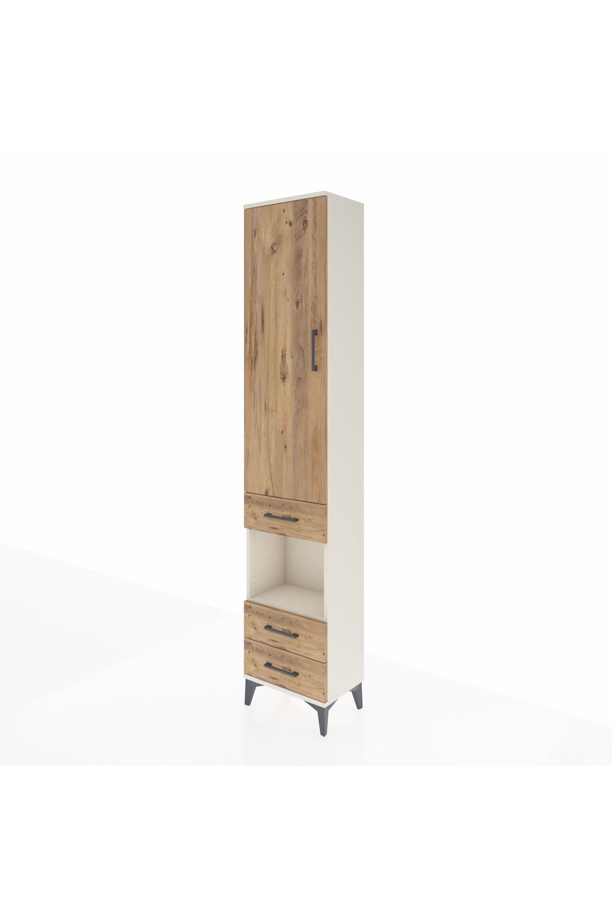 Arges Dolap 4 Raflı 3 Çekmeceli Tek Kapaklı 44x30x221 - S28M092V3A