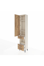 Arges Dolap 4 Raflı 3 Çekmeceli Tek Kapaklı 44x30x221 - S28M092V3A