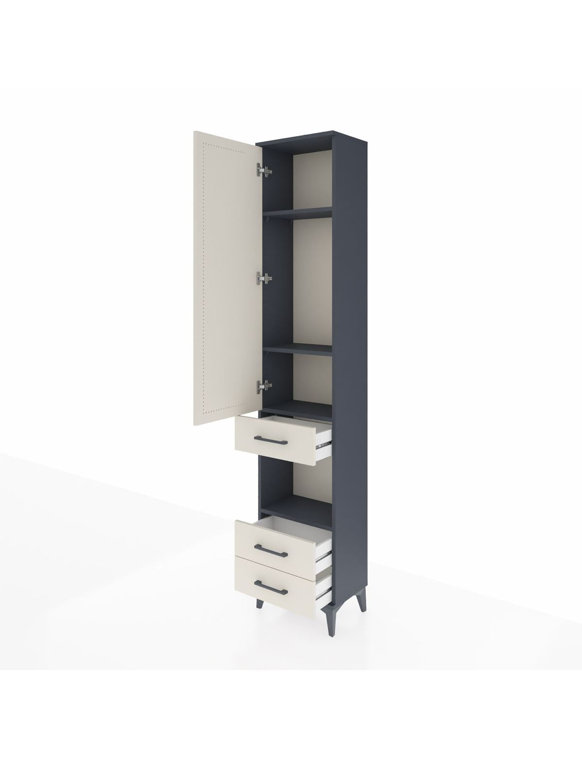 Arges Dolap 4 Raflı 3 Çekmeceli Tek Kapaklı 44x30x221 - S28M092V4A