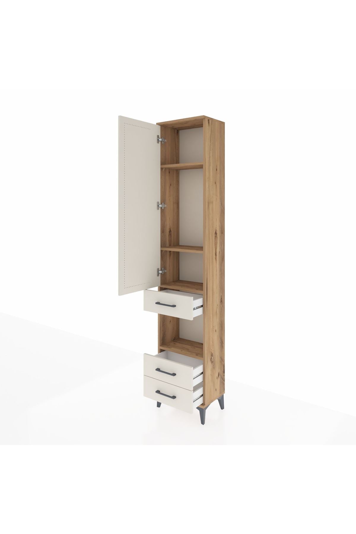 Arges Dolap 4 Raflı 3 Çekmeceli Tek Kapaklı 44x30x221 - S28M092V7A