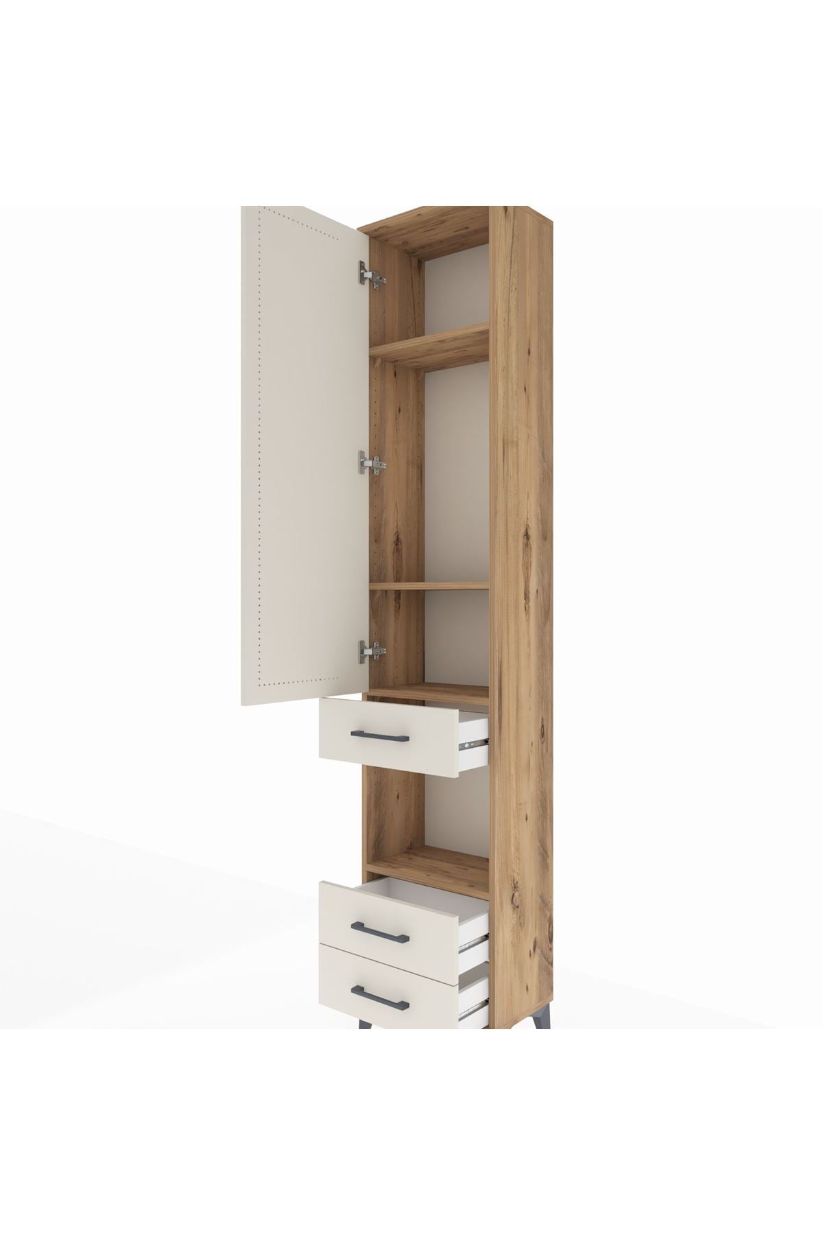 Arges Dolap 4 Raflı 3 Çekmeceli Tek Kapaklı 44x30x221 - S28M092V7A