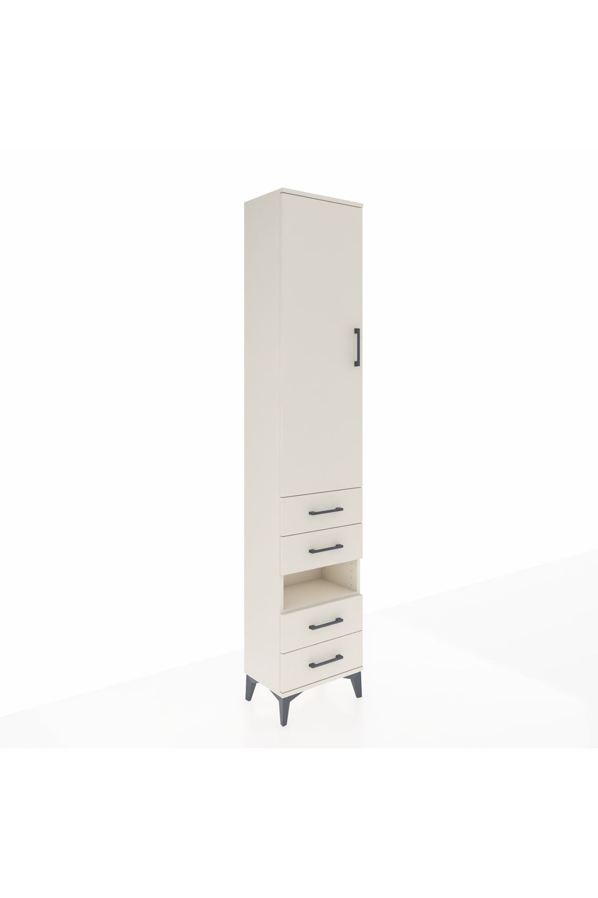 Arges Dolap 3 Raflı 4 Çekmeceli Tek Askılı 44x30x221 - S28M094V1A