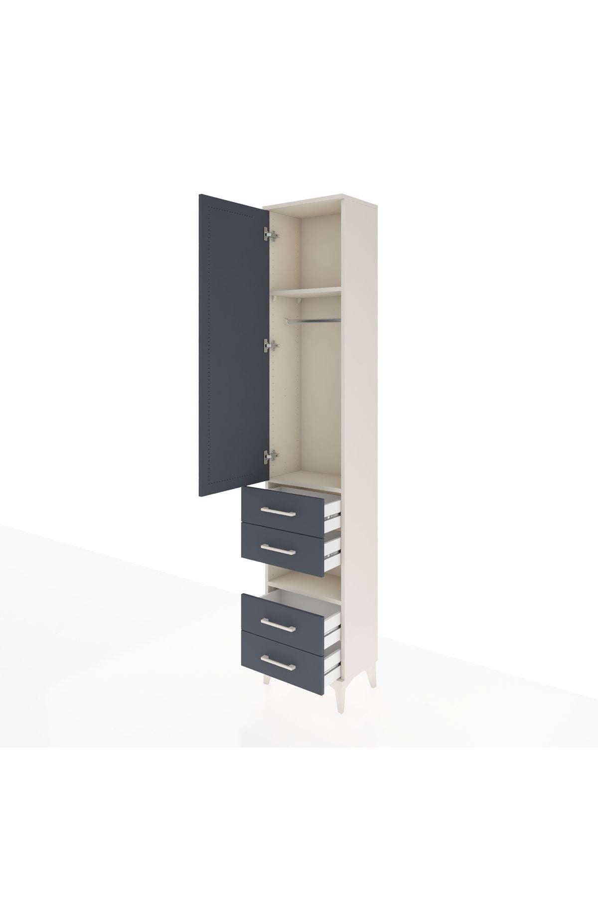 Arges Dolap 3 Raflı 4 Çekmeceli Tek Askılı 44x30x221 - S28M094V2A