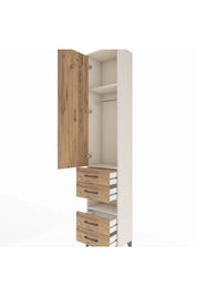 Arges Dolap 3 Raflı 4 Çekmeceli Tek Askılı 44x30x221 - S28M094V3A