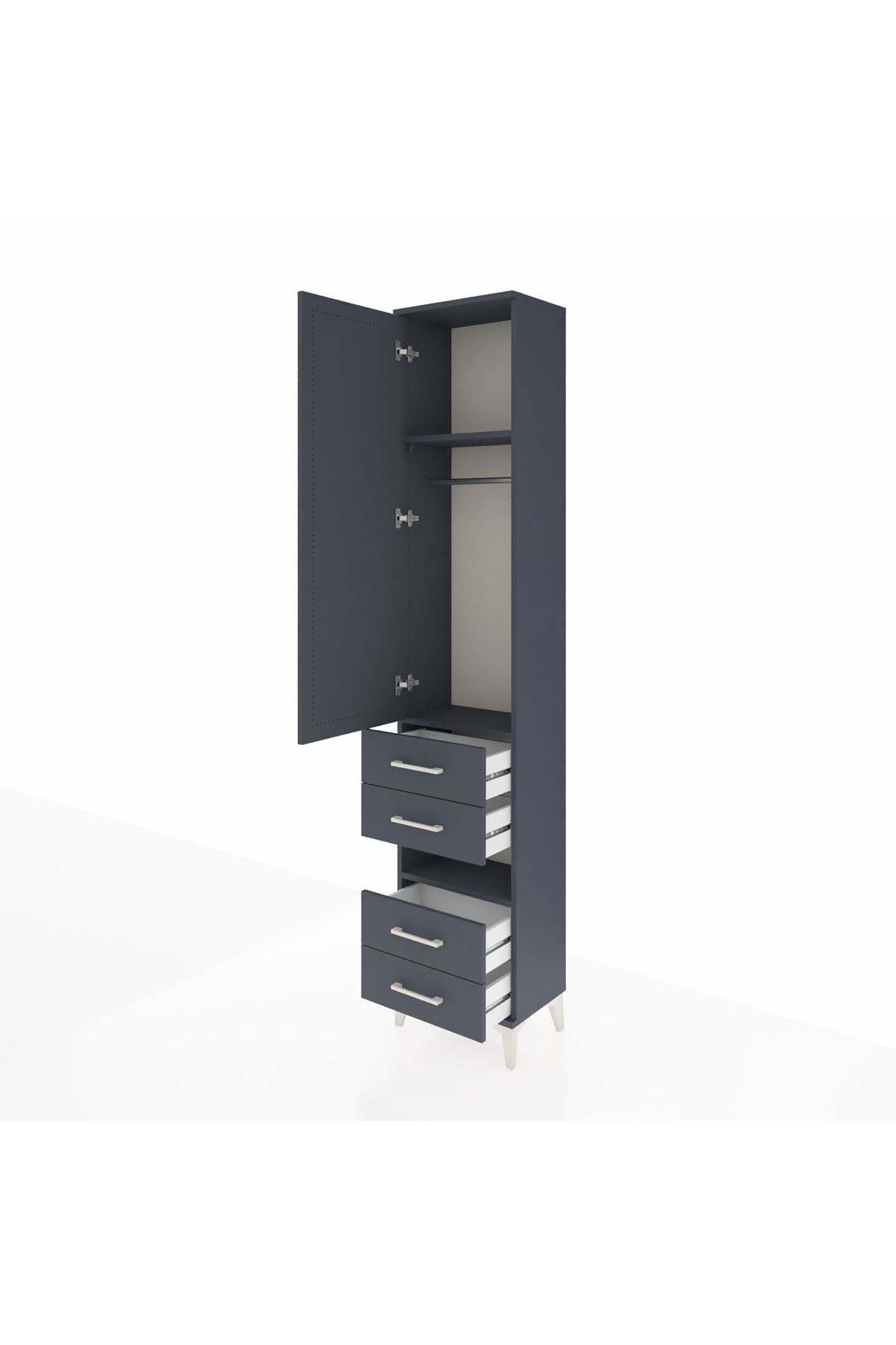 Arges Dolap 3 Raflı 4 Çekmeceli Tek Askılı 44x30x221 - S28M094V5A