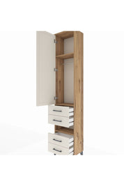Arges Dolap 3 Raflı 4 Çekmeceli Tek Askılı 44x30x221 - S28M094V7A