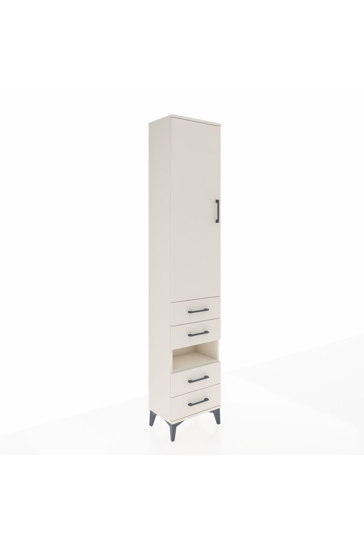 Arges Dolap 4 Raflı 4 Çekmeceli Tek Kapaklı 44x30x221 - S28M095V1A
