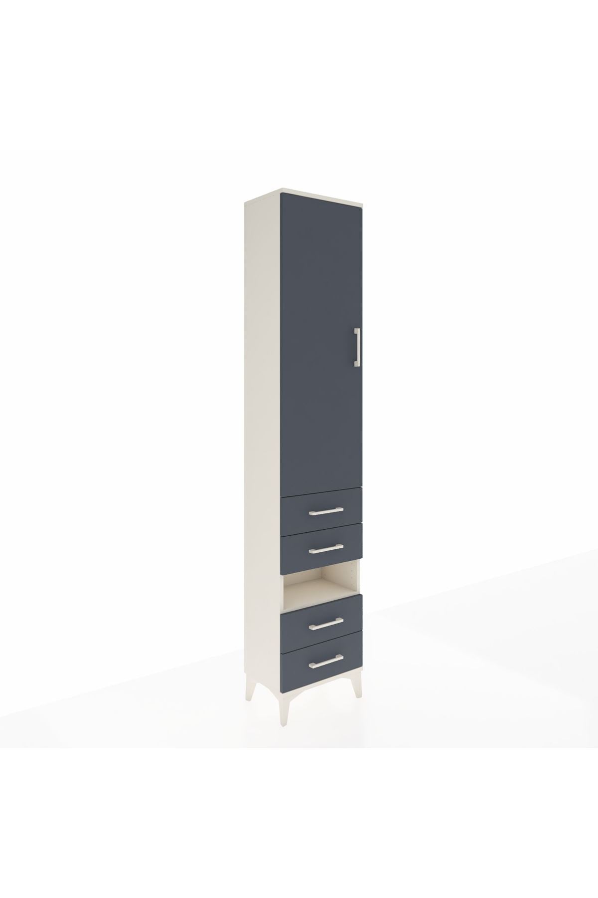 Arges Dolap 4 Raflı 4 Çekmeceli Tek Kapaklı 44x30x221 - S28M095V2A