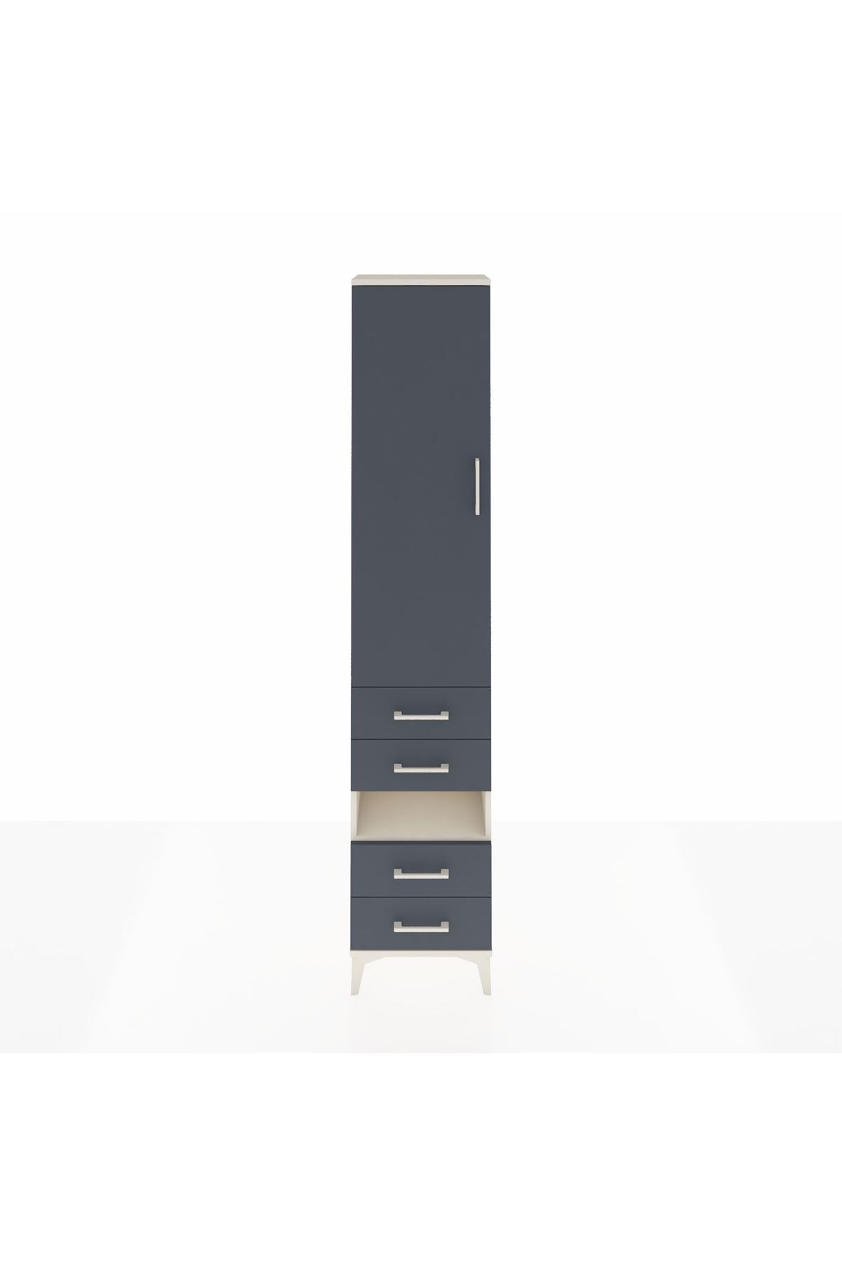 Arges Dolap 4 Raflı 4 Çekmeceli Tek Kapaklı 44x30x221 - S28M095V2A
