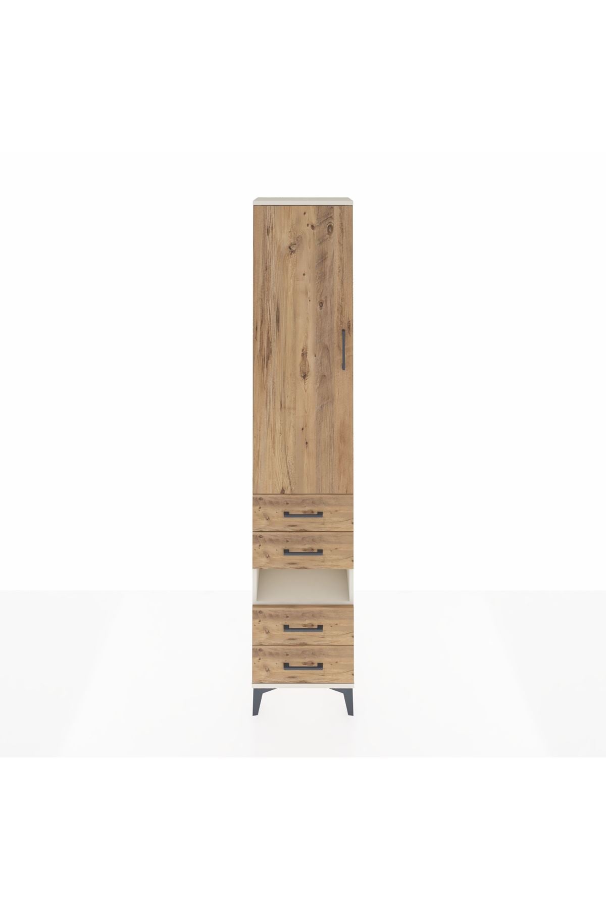 Arges Dolap 4 Raflı 4 Çekmeceli Tek Kapaklı 44x30x221 - S28M095V3A