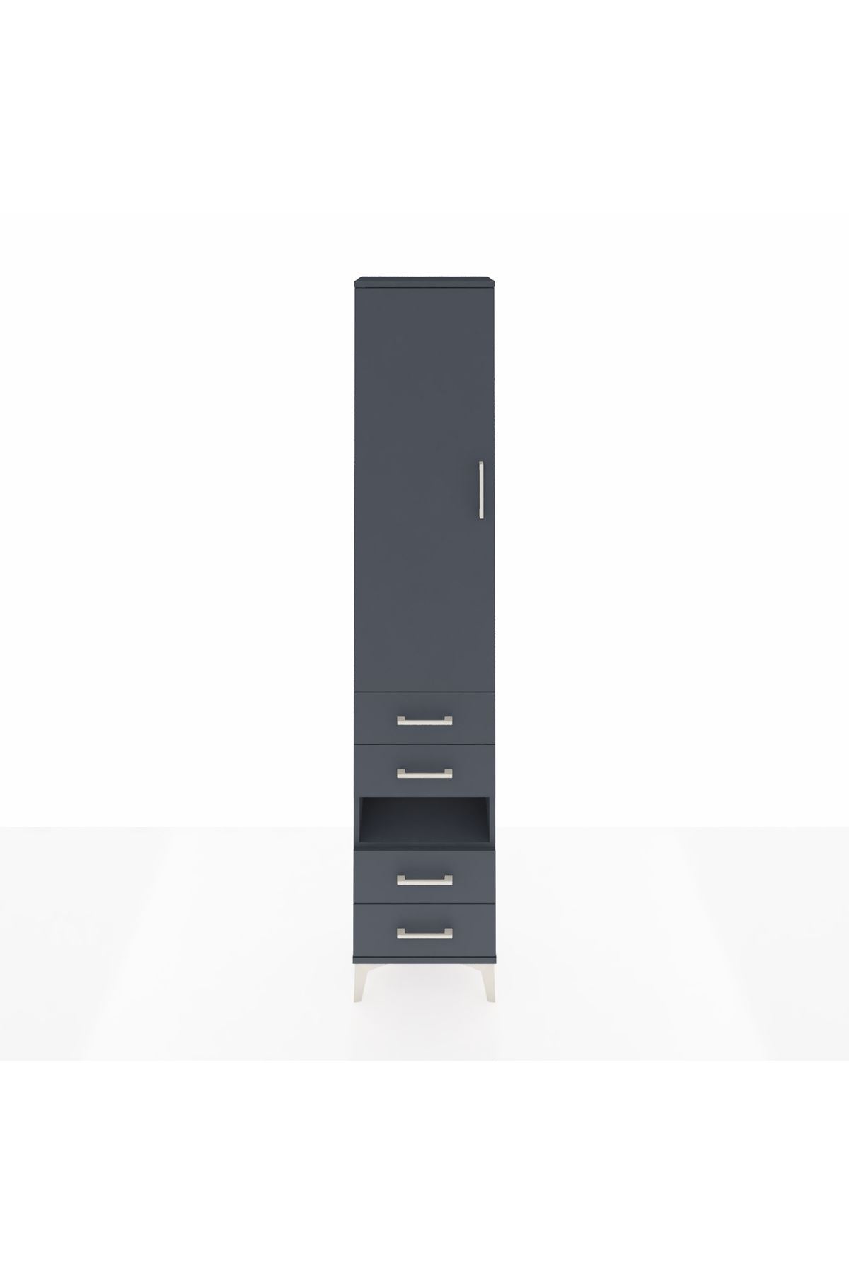 Arges Dolap 4 Raflı 4 Çekmeceli Tek Kapaklı 44x30x221 - S28M095V5A